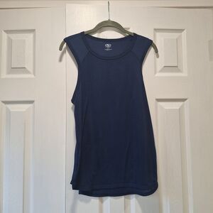 Athletic Work Navy Blue Racerback WorkOut Tank Top (Size: M 8-10)